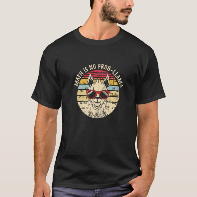 T-shirt Math n'est pas Prob Llama Math Llama Enseignant (Devant)