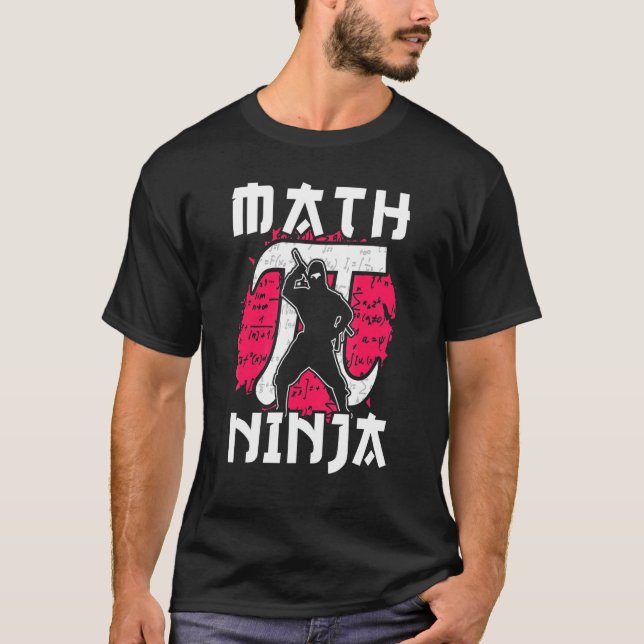 T-shirt Math Ninja Fait Pour Un Enseignant Mathématiques M (Devant)