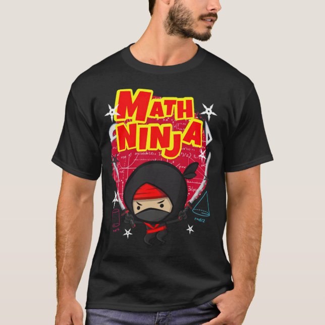 T-shirt Math Ninja imprimé d'un professeur de mathématique (Devant)