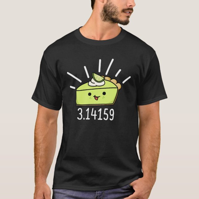 T-shirt Math Pi Nombre Funky Pie Pun Dark BG (Devant)