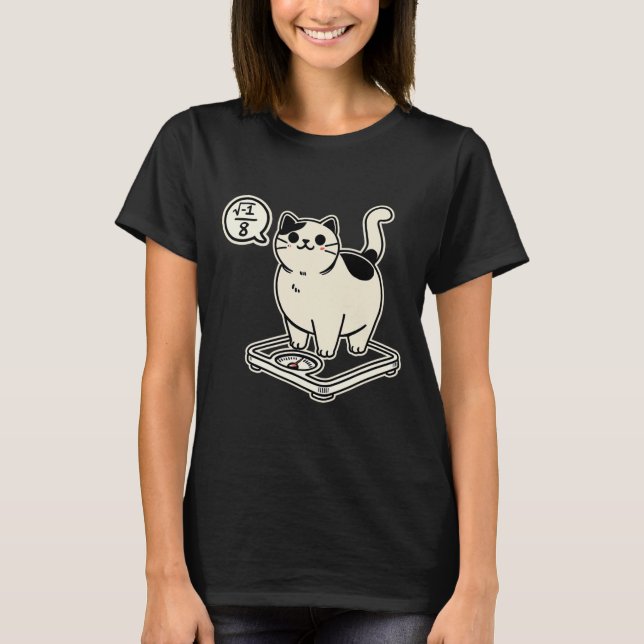 T-shirt Math Pun Cat i Overate I Plus de 8 Funny Enseignan (Devant)