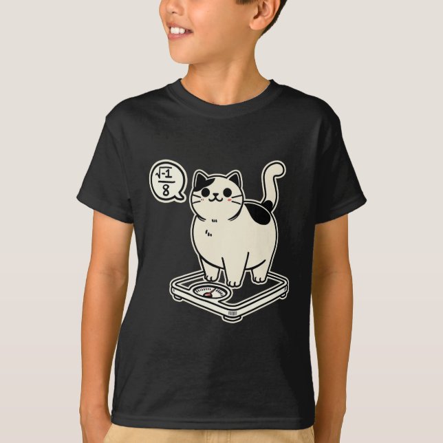 T-shirt Math Pun Cat i Overate I Plus de 8 Funny Enseignan (Devant)