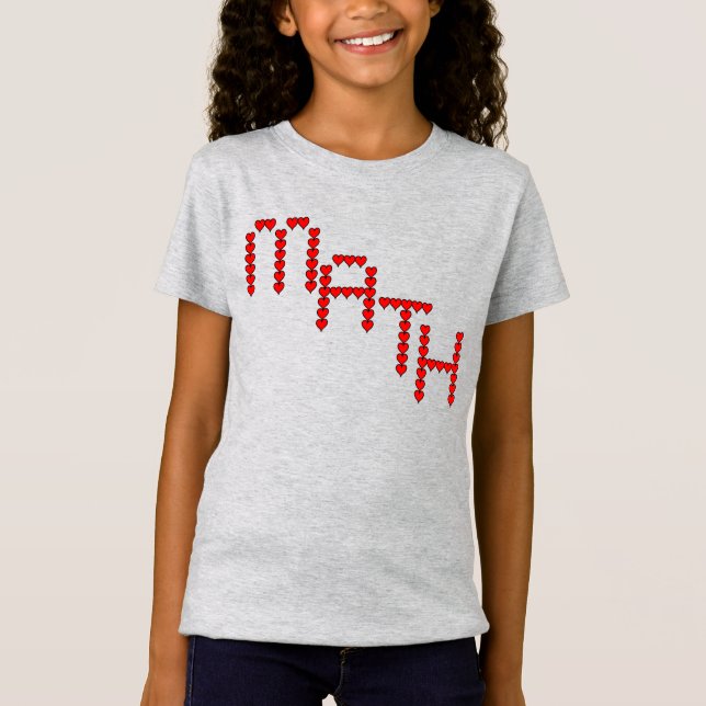 T-Shirt Math Red Hearts Texte (Devant)