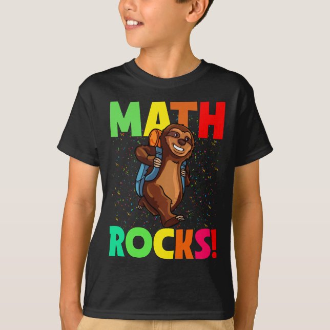 T-shirt Math Rocks Sloth Retour À L'École (Devant)