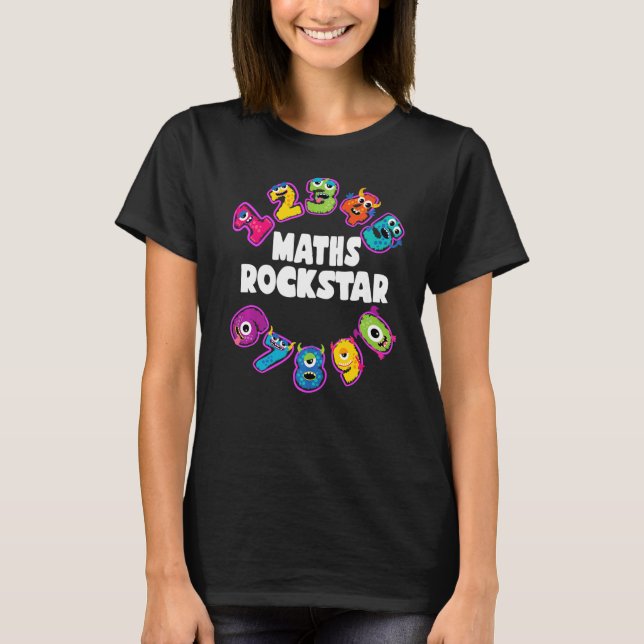 T-shirt Math Rockstar Enfants Cool Monster Numéros Math (Devant)