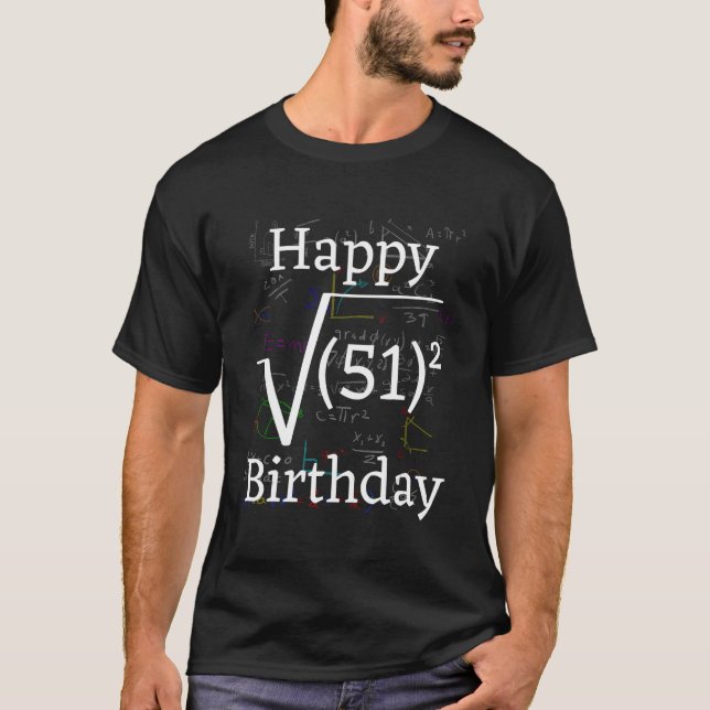 T-shirt Math Root Carré Bonne fête du 51e anniversaire (Devant)