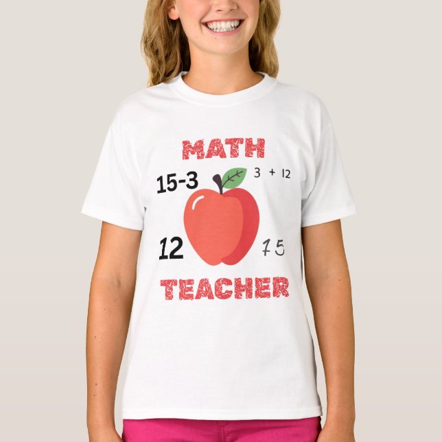 T-shirt Math teacher apple design funny math teacher shirt (Devant)