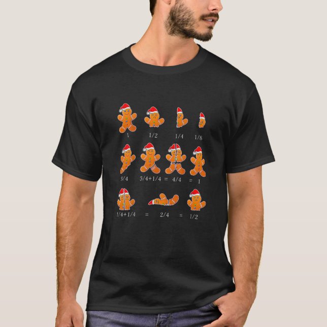 T-shirt Math Teacher Equation Gingerbread (Devant)