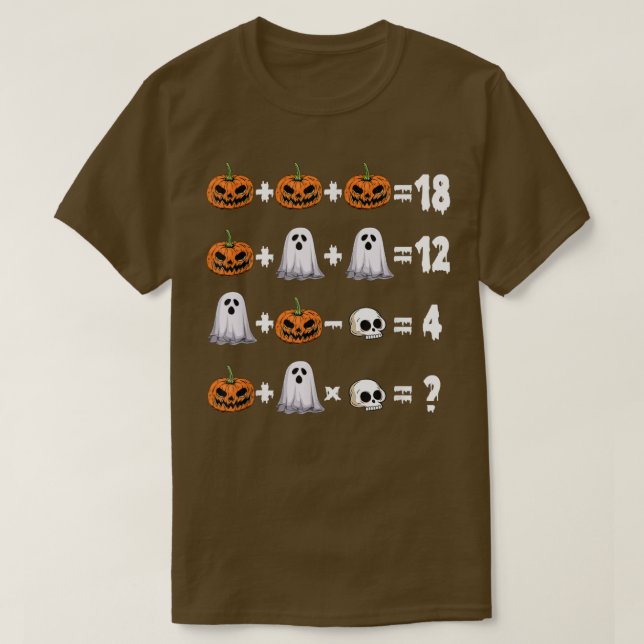 T-shirt Math Teacher Halloween Jack O Lantern Ghost Math L (Design devant)