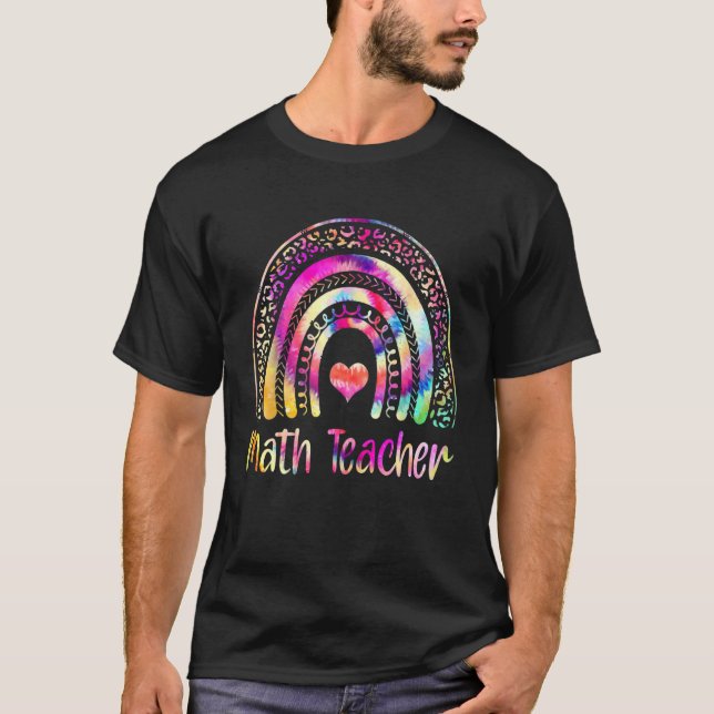 T-shirt Math Teacher Tie Dye Rainbow Math Is My Jam Back T (Devant)