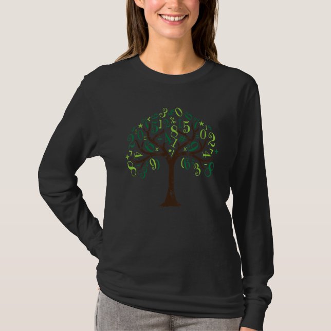 T-shirt Math Tree I Tree Math Symbols Numbers Trees Math_1 (Devant)