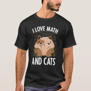 T-shirt Mathématicien Chat Mignon Kitty Félin Prof de math