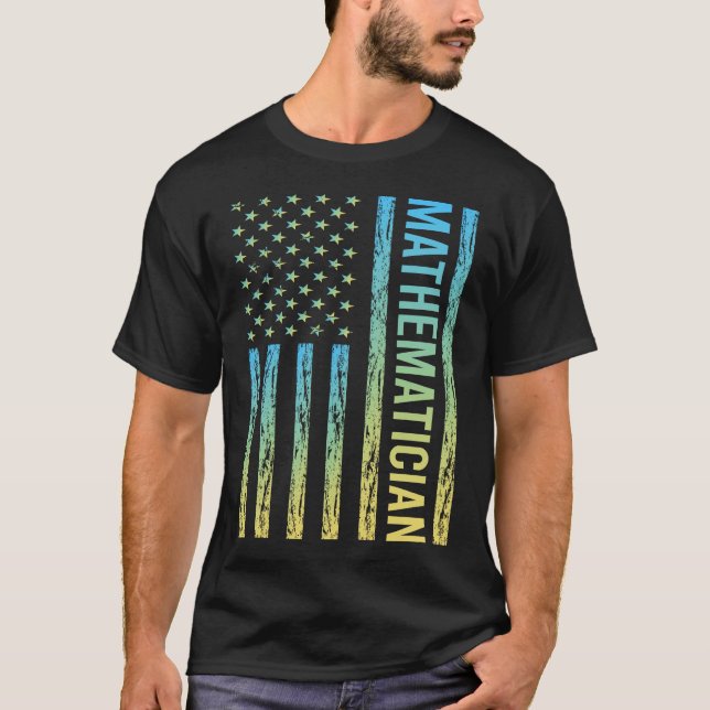 T-shirt Mathématicien jaune bleu (Devant)