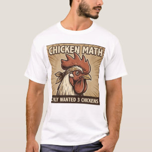 T-shirt Mathématiques de poulet drôle vintage élevage de b