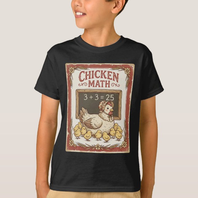 T-shirt Mathématiques de poulet Équation drôle de tableau  (Devant)