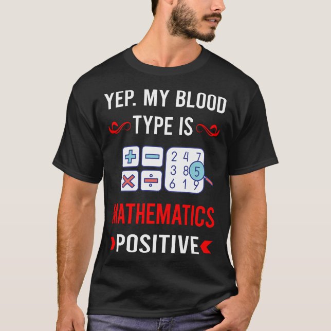 T-shirt Mathématiques du groupe sanguin Math Maths (Devant)