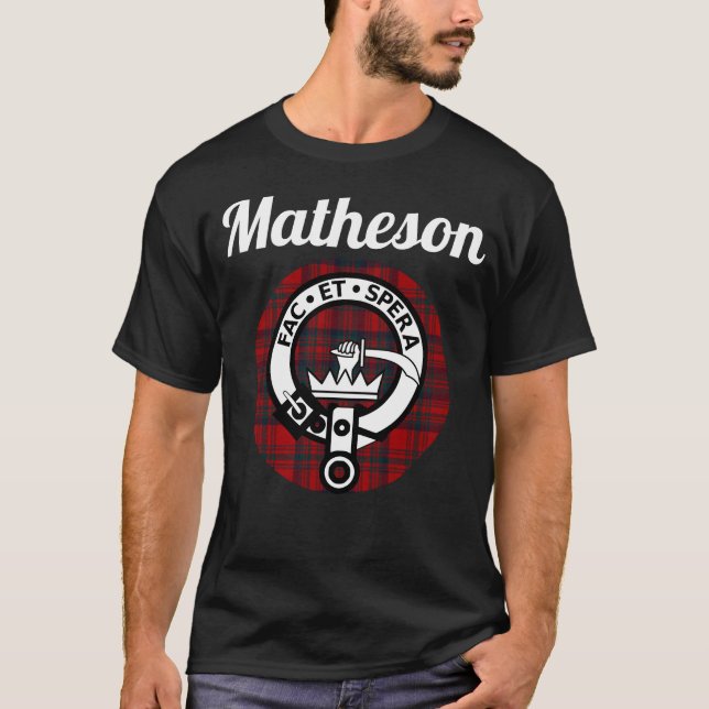 T-shirt Matheson Clan Scottish Nom Armoiries Tartan (Devant)
