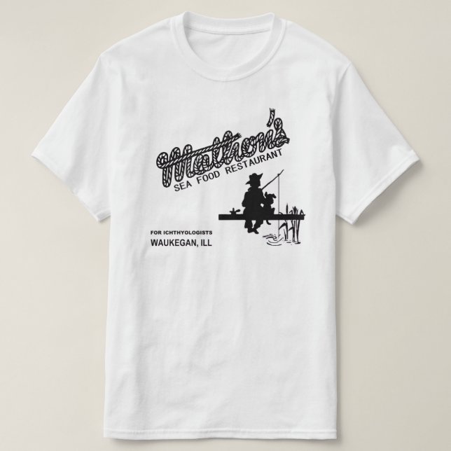 T-shirt Mathon's Sea Food Restaurant, Waukegan, Illinois (Design devant)