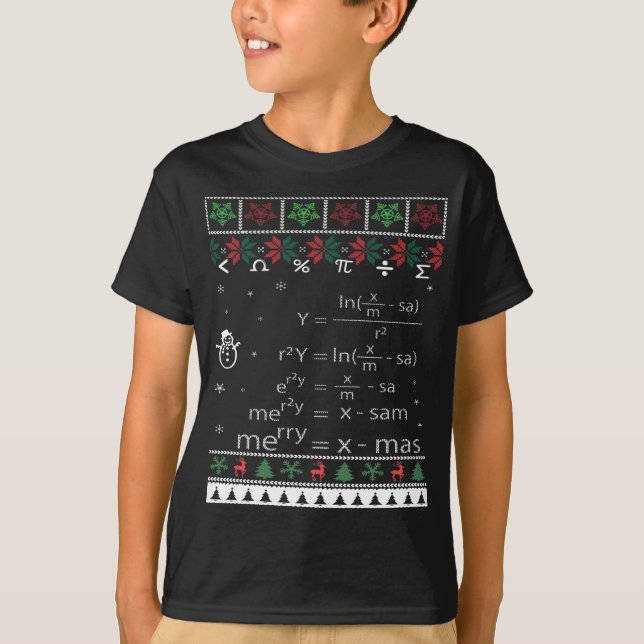 T-shirt Maths amusant vilain cadeau de Noël Joyeux Noël en (Devant)