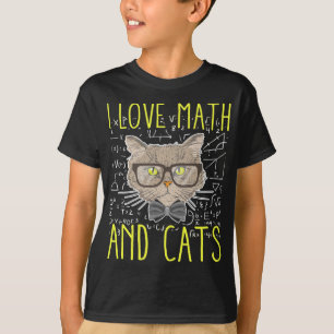 T-shirt Maths d'amour et chats Mathématicien Nerd