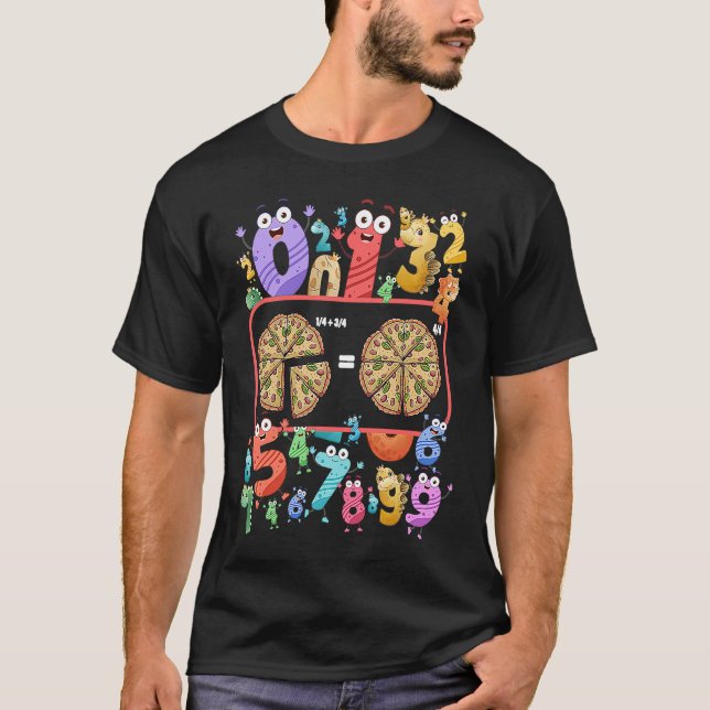 T-shirt Maths Day Costume Idea For Kids & Pizza Numbers Fr (Devant)