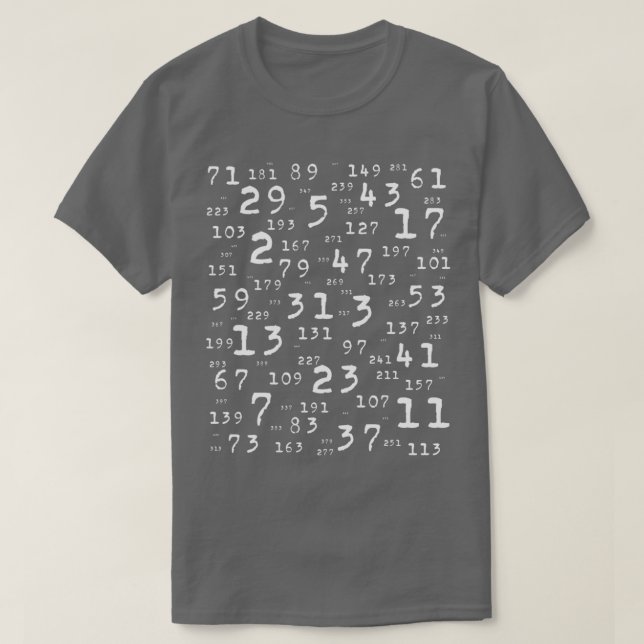T-shirt Maths des nombres premiers (Design devant)