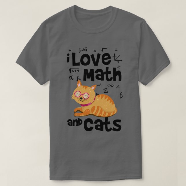 T-shirt Maths et chats (Design devant)