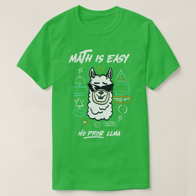 T-shirt maths facile pas de prob llma pas de problème avec (Design devant)