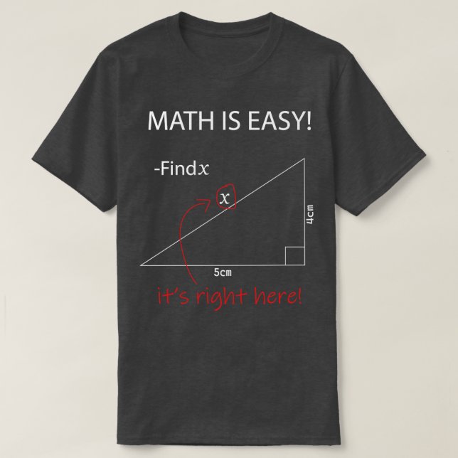 T-shirt Maths is easy math is fun math problemes 1 (3) (Design devant)