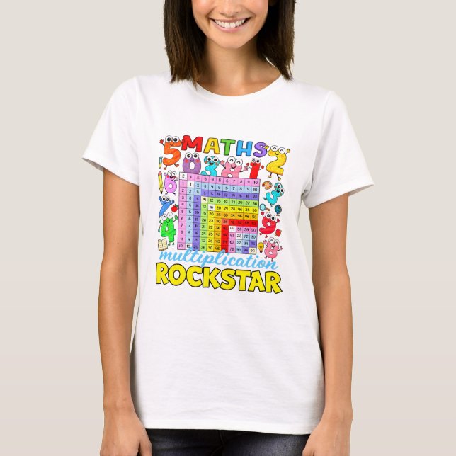 T-shirt Maths Multiplication Rockstar Calculator T Shirt (Devant)