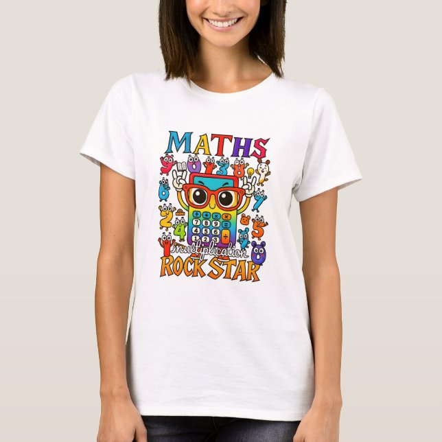 T-shirt Maths Rockstar T Shirt for Teachers and Schools (Devant)