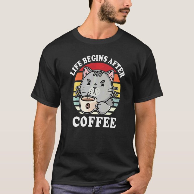 T-shirt Matinée Café Chats Personnes  Chats (Devant)