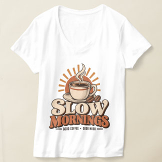 T-shirt Matins Lents Bon Café Amateur de Café Vintage