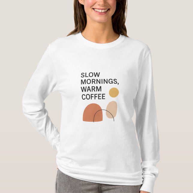 T-shirt Matins Lents Café Chaud Esthétique (Devant)