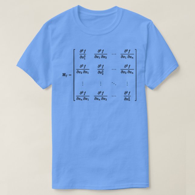 T-shirt Matrice de Hessian outil important de calcul diffé (Design devant)