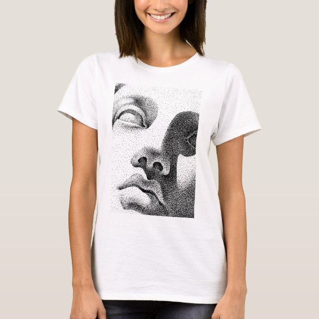 T-shirt Matrice de points : Visage classique en marbre (Devant)