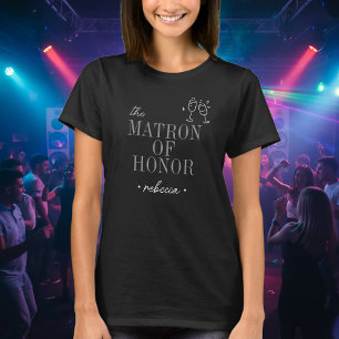 T-shirt Matrone d'Honneur Minimaliste Moderne Script Enter