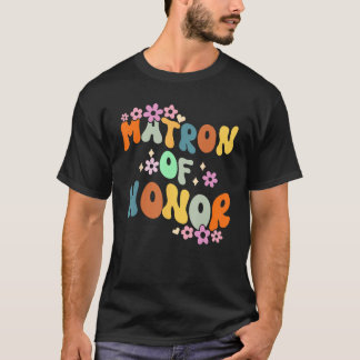 T-shirt Matrone d'honneur Rétro Groovy Demoiselles d'honne