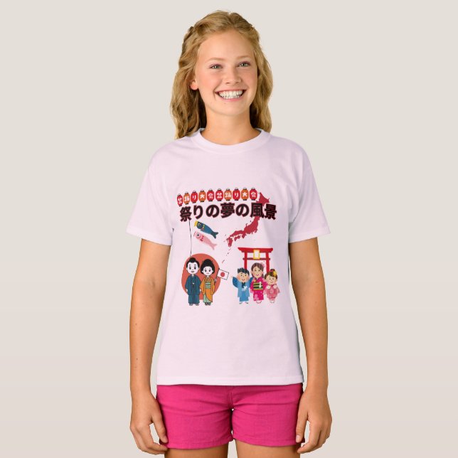 T-shirt Matsuri Dreamscape rose pâle (Devant entier)