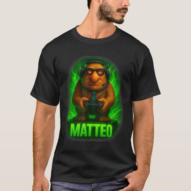 T-shirt Matteo Mème Italien Brainrot Gobelin Cravate Chape (Devant)