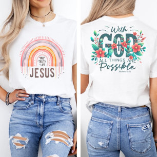 T-shirt Matthieu 19:26 Avec Dieu Toutes Les Choses Sont Po