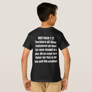T-shirt Matthieu 7:12 Typographie de verset biblique KJV 