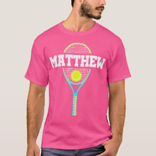 T-shirt Matthieu Nom Joueur De Tennis Garçons Ball Et Rack