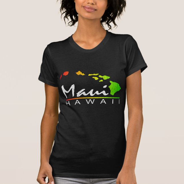 T-shirt MAUI Hawaï (conception affligée) (Devant)