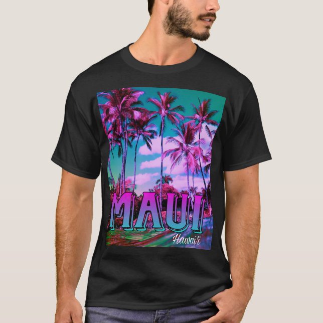 T-shirt Maui Hawaï Palmiers  (Devant)