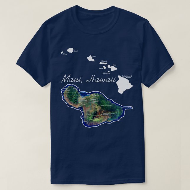 T-shirt Maui Hawaii Avec Les Îles Hawaïennes (Design devant)