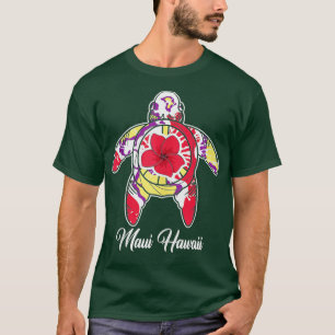 T-shirt Maui Hawaii Hawaii Tie Dye vacances de la tortue m