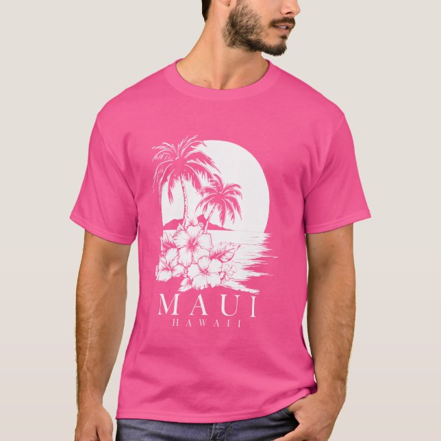 T-shirt Maui Hawaii Hibiscus Hawaii Fleurs Hawaiiennes Sou (Devant)