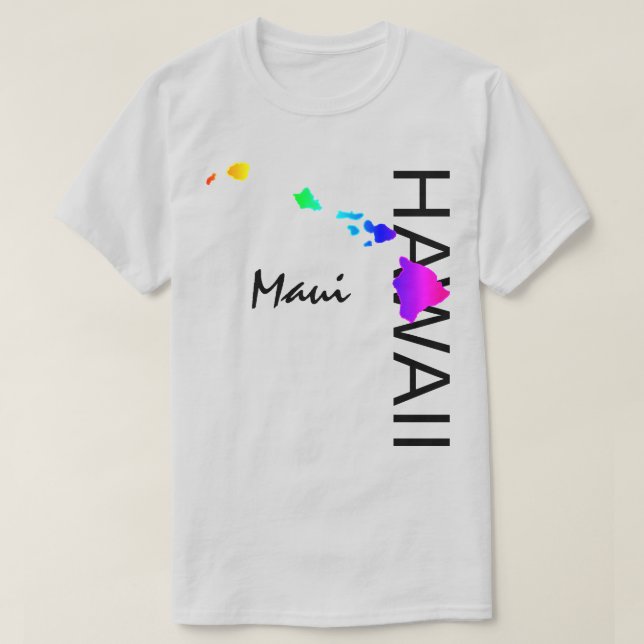 T-SHIRT MAUI - HAWAII ÎLES NEON RAINBOW (Design devant)
