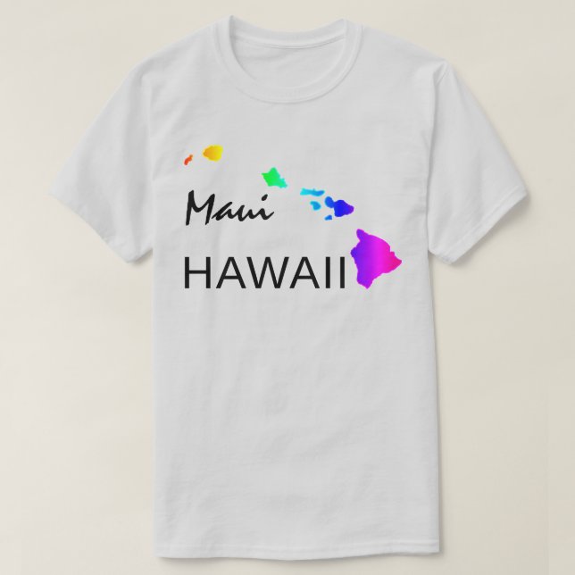 T-SHIRT MAUI - HAWAII ÎLES NEON RAINBOW (Design devant)